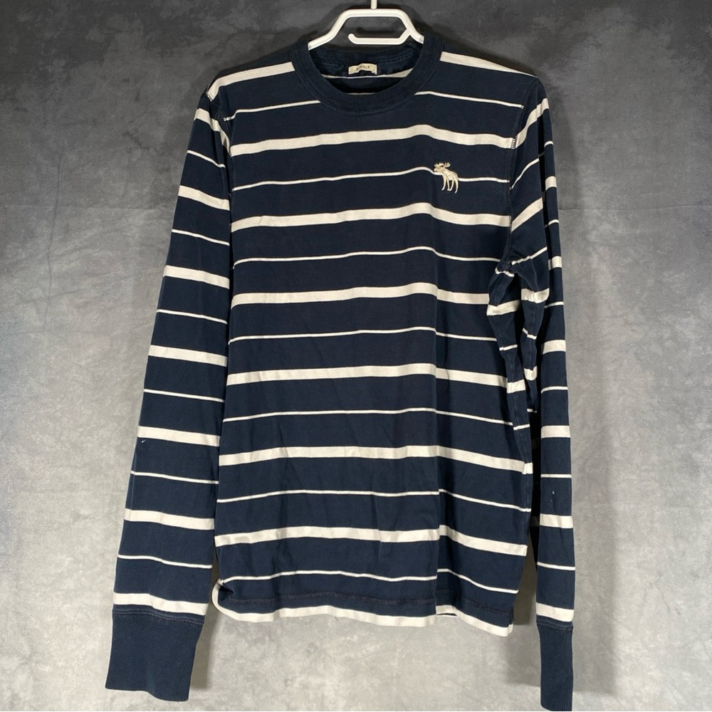Vintage‎ Abercrombie & Fitch Muscle Fit Crew Neck Sweater XL Striped Moose *